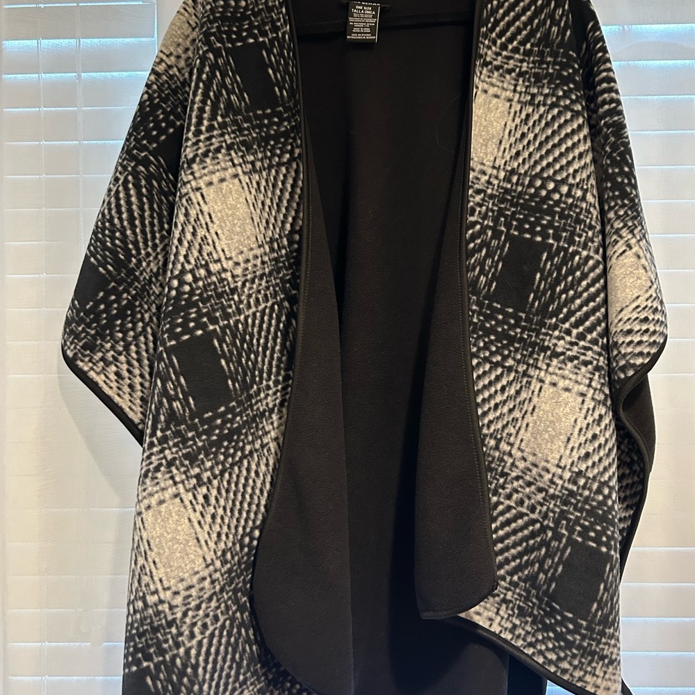 Plaid Open-Front Women's Sweater